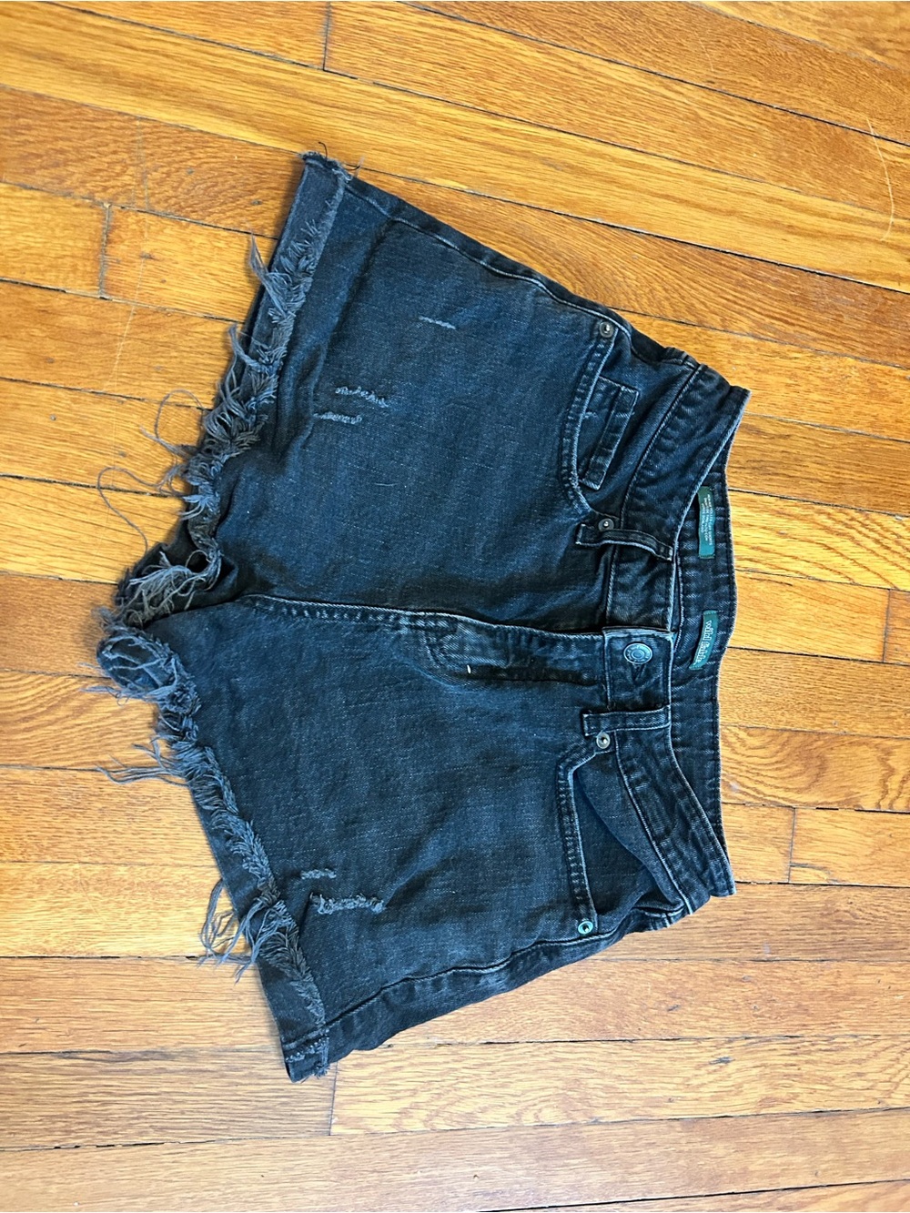 wild fable Black Frayed Hem Distressed Denim Shorts